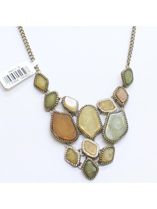 Mcys Jewelry - NWT Mcys Mosaic Triangle Pendant Necklace Gold / Green / Brown / Yellow 20" + 3"